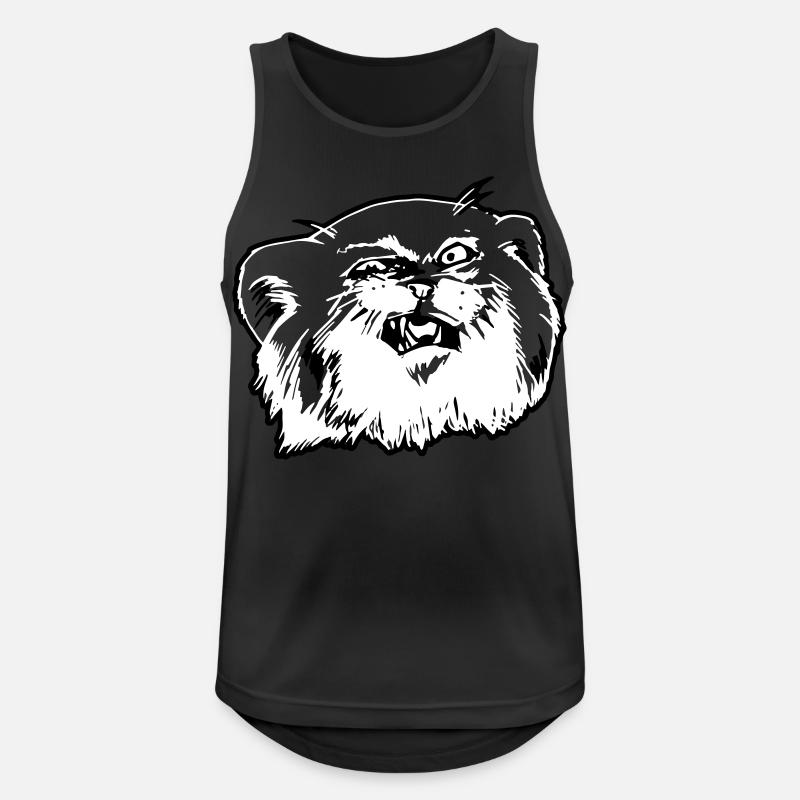 Pallaskatze Manul face - Men's Breathable Tank Top - black