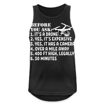 It's a drone - Men's Breathable Tank Top - black - Front - Nick (188cm)