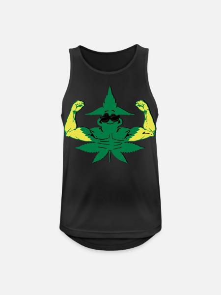 Muskel Hanf - Männer Tank Top atmungsaktiv - Schwarz