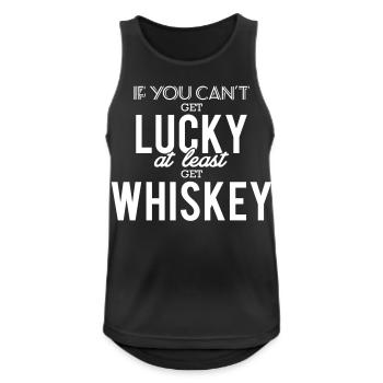 If you can't get lucky, at least get whiskey - Männer Tank Top atmungsaktiv - Schwarz - Vorne - Nick (188cm)