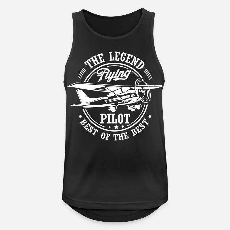 Legend Pilot - Männer Tank Top atmungsaktiv - Schwarz