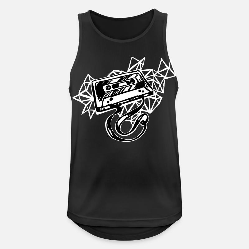 Retro Kassette - Männer Tank Top atmungsaktiv - Schwarz