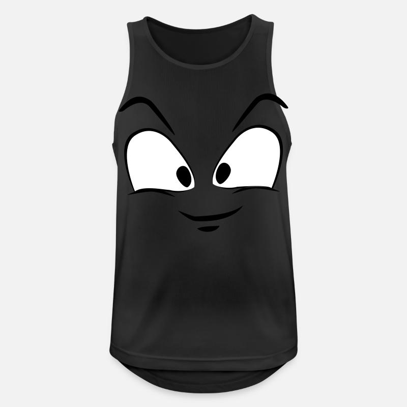 Gesicht lustig - Männer Tank Top atmungsaktiv - Schwarz