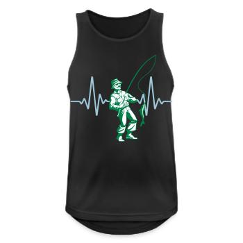 Heartbeat Angler Fishing | Colors changeable - Men's Breathable Tank Top - black - Front - Nick (188cm)