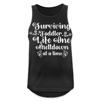 Surviving Motherhood one meltdown at a time - Männer Tank Top atmungsaktiv - Schwarz - Vorne - Nick (188cm)