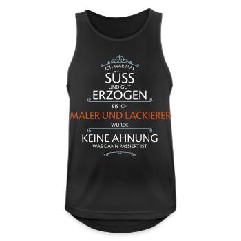 Maler und Lackierer Beruf - Männer Tank Top atmungsaktiv - Schwarz - Vorne - Nick (188cm)