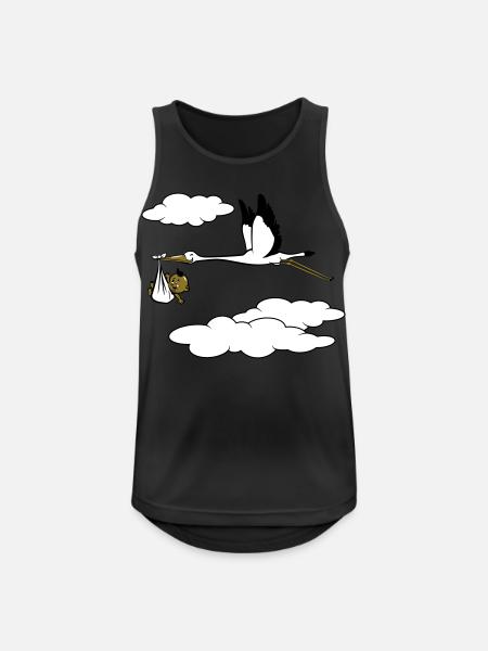 storch baby - Männer Tank Top atmungsaktiv - Schwarz