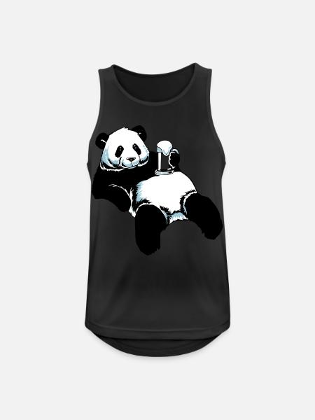 Partnershirt Panda - Papa - Männer Tank Top atmungsaktiv - Schwarz