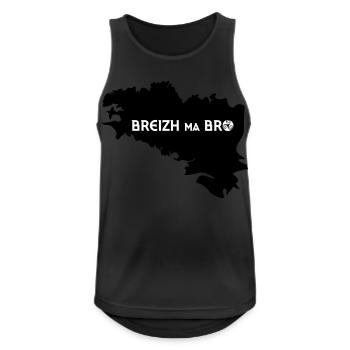 BREIZH MA BRO - Männer Tank Top atmungsaktiv - Schwarz - Vorne - Nick (188cm)