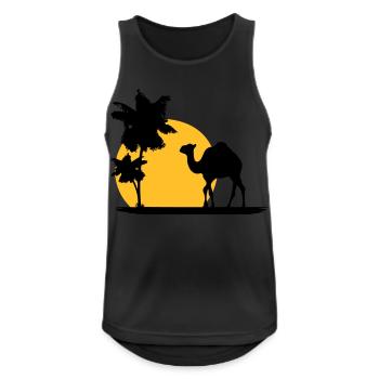 Camel - Kamel - Dromedar - Männer Tank Top atmungsaktiv - Schwarz - Vorne - Nick (188cm)