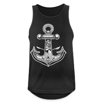 Détail de l’ancre Sailor - Débardeur respirant Homme - noir - Devant - Nick (188cm)