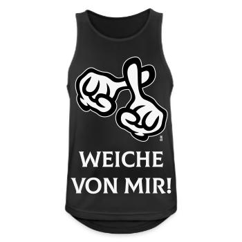 Weiche Von Mir! (Kreuz / Bibel / Religion / NEG2C) - Männer Tank Top atmungsaktiv - Schwarz - Vorne - Nick (188cm)