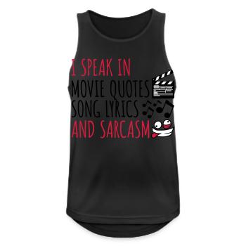 speak lyrics and sarcasm - Men's Breathable Tank Top - black - Front - Nick (188cm)