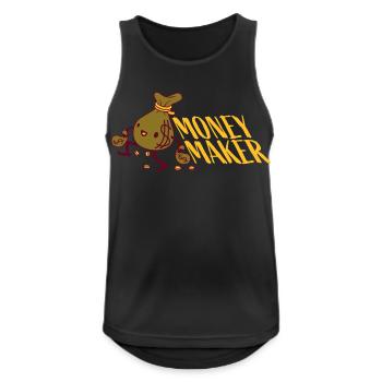 Money Maker happy money bag - Men's Breathable Tank Top - black - Front - Nick (188cm)