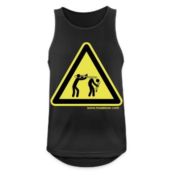 Gefahrenschild Posaune - Männer Tank Top atmungsaktiv - Schwarz - Vorne - Nick (188cm)