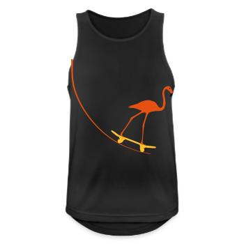 Flamingo on skateboard - Men's Breathable Tank Top - black - Front - Nick (188cm)