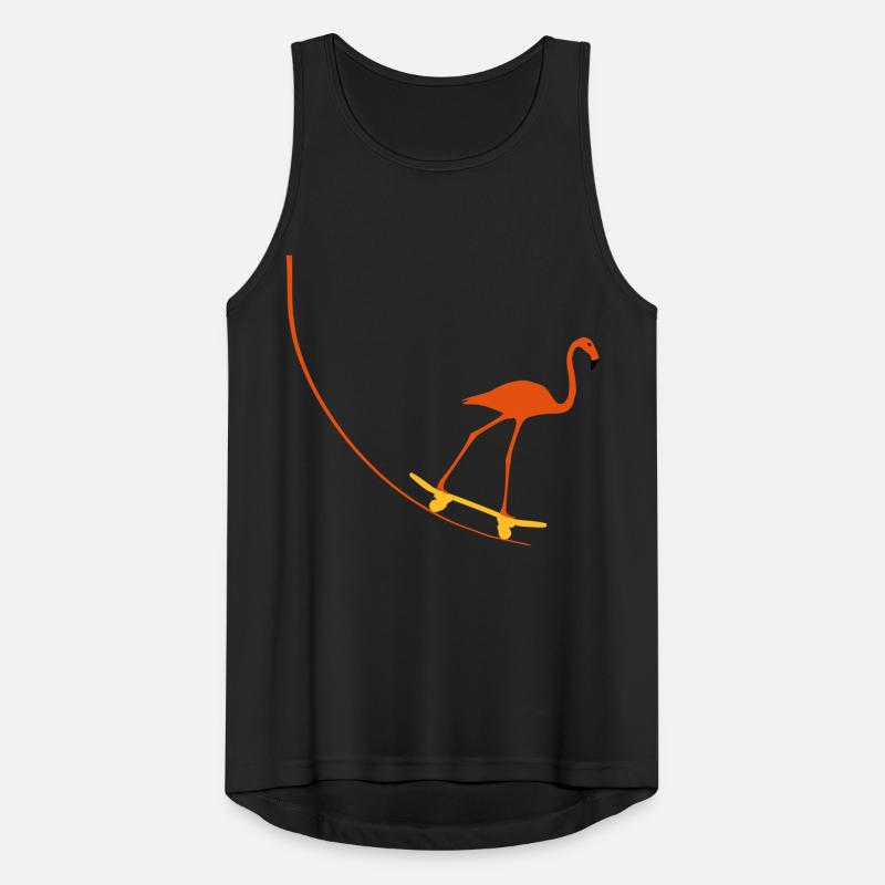 Flamingo sur planche à roulettes Débardeur respirant Homme