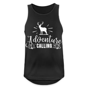Natur Abenteuer - Männer Tank Top atmungsaktiv - Schwarz - Vorne - Nick (188cm)