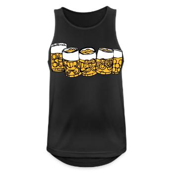 bierkrüge.ai - Männer Tank Top atmungsaktiv - Schwarz - Vorne - Nick (188cm)