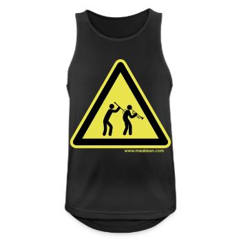 Gefahrenschild Klarinette - Männer Tank Top atmungsaktiv - Schwarz - Vorne - Nick (188cm)