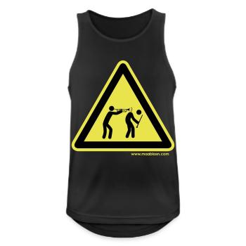 Gefahrenschild Trompete - Männer Tank Top atmungsaktiv - Schwarz - Vorne - Nick (188cm)