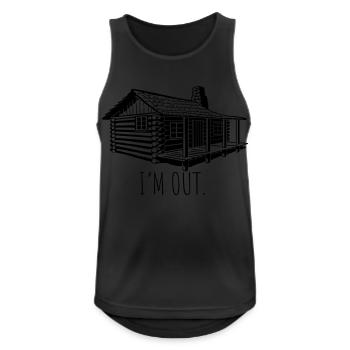 im out cabin - Männer Tank Top atmungsaktiv - Schwarz - Vorne - Nick (188cm)