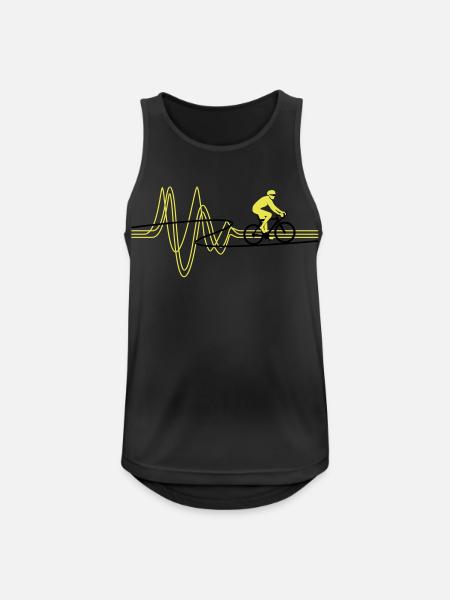 Road Bike Heartbeat - Men's Breathable Tank Top - black