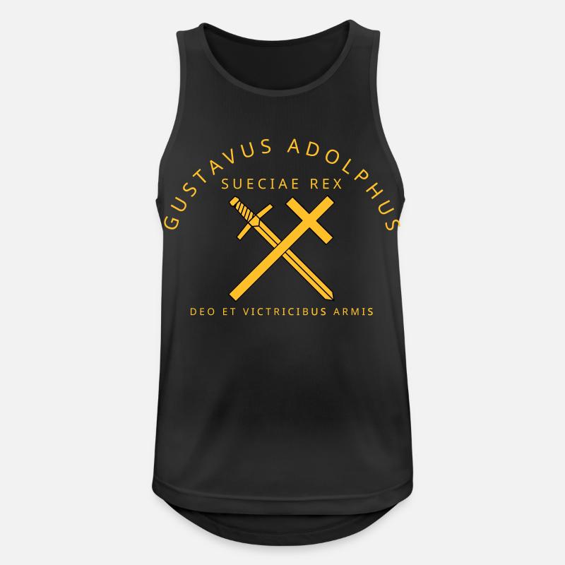 Gustav Adolf - Männer Tank Top atmungsaktiv - Schwarz