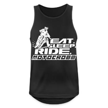 Eat Sleep Ride Motocross - Männer Tank Top atmungsaktiv - Schwarz - Vorne - Nick (188cm)