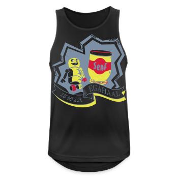 Roboter mit Senf = IS MIR EGAL - Männer Tank Top atmungsaktiv - Schwarz - Vorne - Nick (188cm)