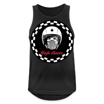 Cafe Racer logo - Men's Breathable Tank Top - black - Front - Nick (188cm)