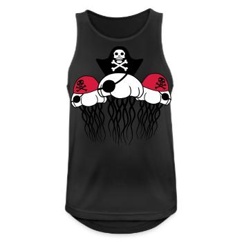 3 freunde party team crew pirat seeraeuber matrose - Männer Tank Top atmungsaktiv - Schwarz - Vorne - Nick (188cm)