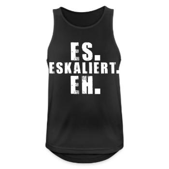es-eskaliert-eh - Männer Tank Top atmungsaktiv - Schwarz - Vorne - Nick (188cm)