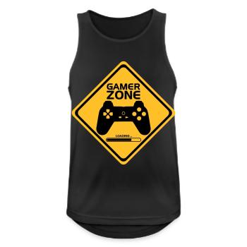 Gamer Zone - Männer Tank Top atmungsaktiv - Schwarz - Vorne - Nick (188cm)