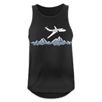 mountains alps line airplane plane fly pilot holid - Men's Breathable Tank Top - black - Front - Nick (188cm)