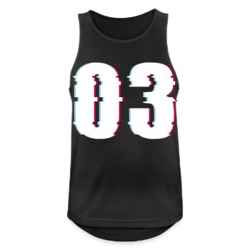 Three 3 Three 03 Number Effect Distorted Number - Men's Breathable Tank Top - black - Front - Nick (188cm)