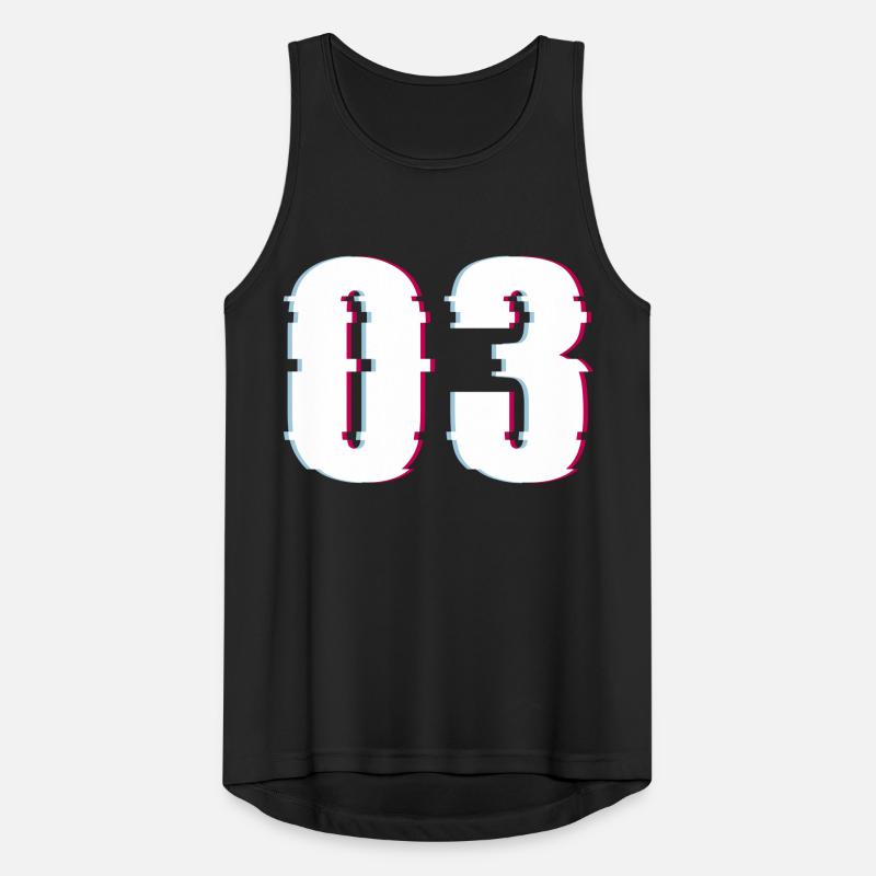 Three 3 Three 03 Number Effect Distorted Number Men's Breathable Tank Top