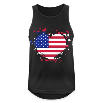 Herz uns Flagge Vereinigte Staaten amerikanische - Männer Tank Top atmungsaktiv - Schwarz - Vorne - Nick (188cm)