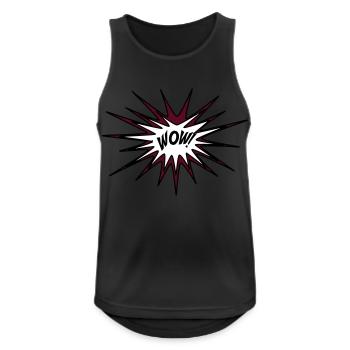 WOW! - Männer Tank Top atmungsaktiv - Schwarz - Vorne - Nick (188cm)