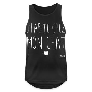 Sweat-shirt à capuche Homme J'habite chez mon cha - Débardeur respirant Homme - noir - Devant - Nick (188cm)