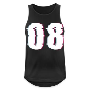 Acht 8 Zahl 08 Effekt Verzerrt Nummer - Männer Tank Top atmungsaktiv - Schwarz - Vorne - Nick (188cm)