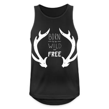 born wild free - Männer Tank Top atmungsaktiv - Schwarz - Vorne - Nick (188cm)