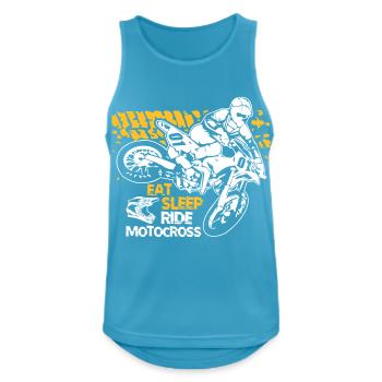 Eat Sleep Ride Motocross - Männer Tank Top atmungsaktiv - Saphirblau - Vorne - Nick (188cm)