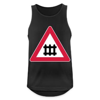 Warning train gate sign - Men's Breathable Tank Top - black - Front - Nick (188cm)
