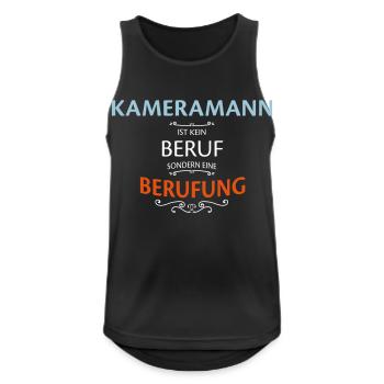 Kameramann Beruf - Männer Tank Top atmungsaktiv - Schwarz - Vorne - Nick (188cm)