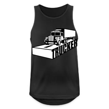 road text logo truck truck lorry remote driver f - Men's Breathable Tank Top - black - Front - Nick (188cm)