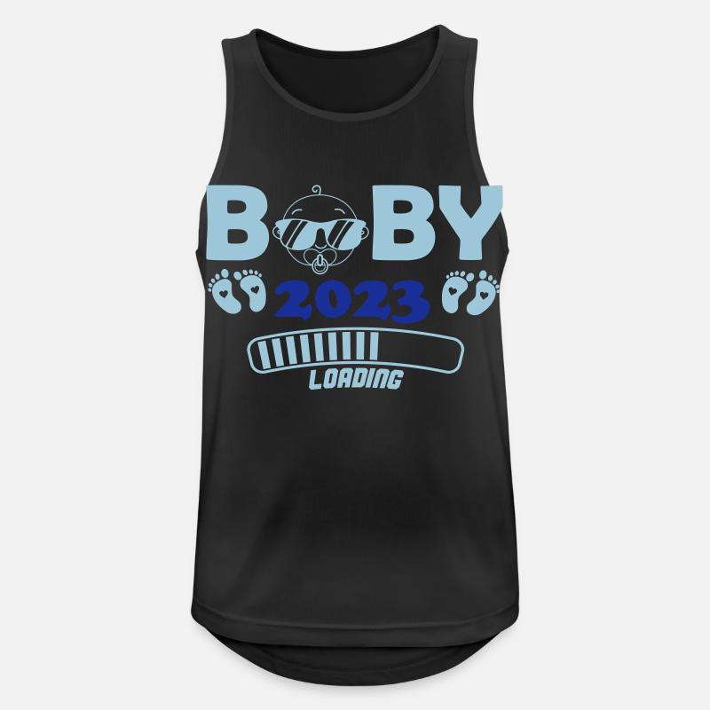 baby 2023 loading - Männer Tank Top atmungsaktiv - Schwarz