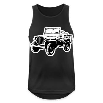 Willys Jeep - Débardeur respirant Homme - noir - Devant - Nick (188cm)