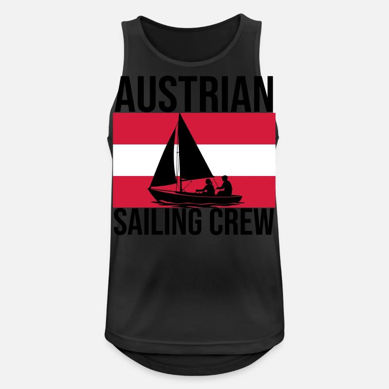 Austrian Sailing Crew Sailing Shirt - Men's Breathable Tank Top - black