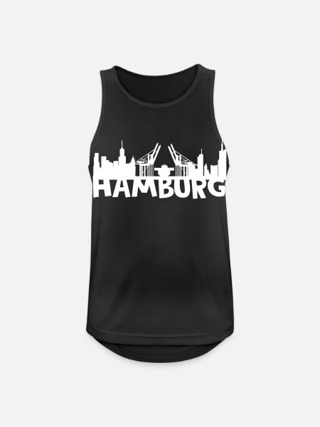 Hamburg skyline - Men's Breathable Tank Top - black